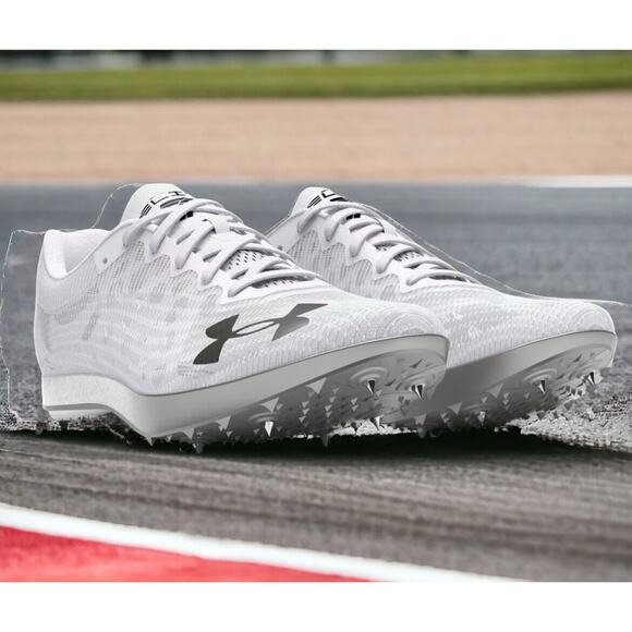 Under Armour Shakedown Elite White Track Field Race Run Spikes Shoes Mens 9.5 main image 5